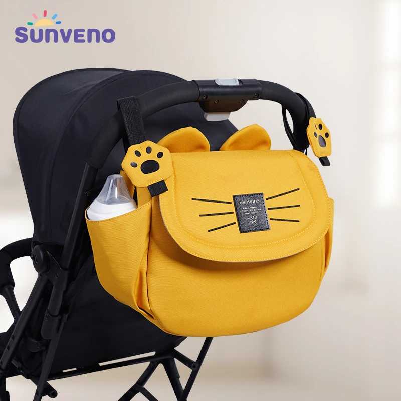 Сумка для подгузников Sunveno Cat, большая вместительная дорожная сумка для мамы, универсальная сумка для беременных, сумки для детской коляски, органайзер Прогулки и досуг
