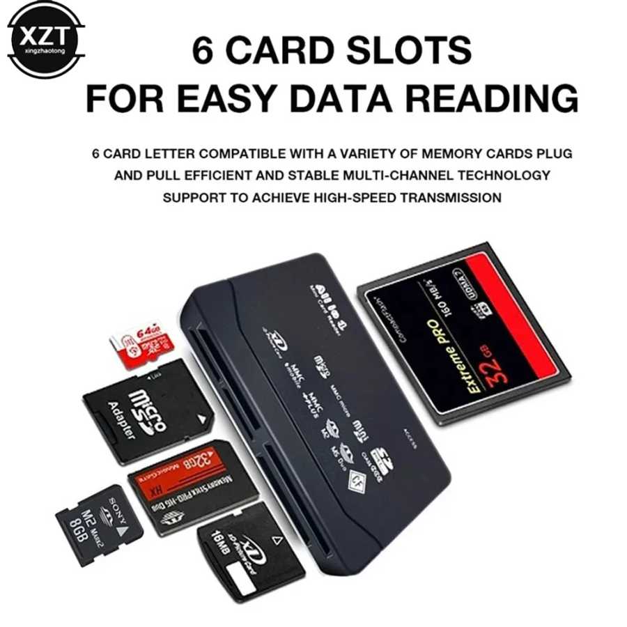 Устройство для чтения SD-карт USB 2,0, TF CF SD Mini SD SDHC MMC MS XD SIM-карты и аксессуары