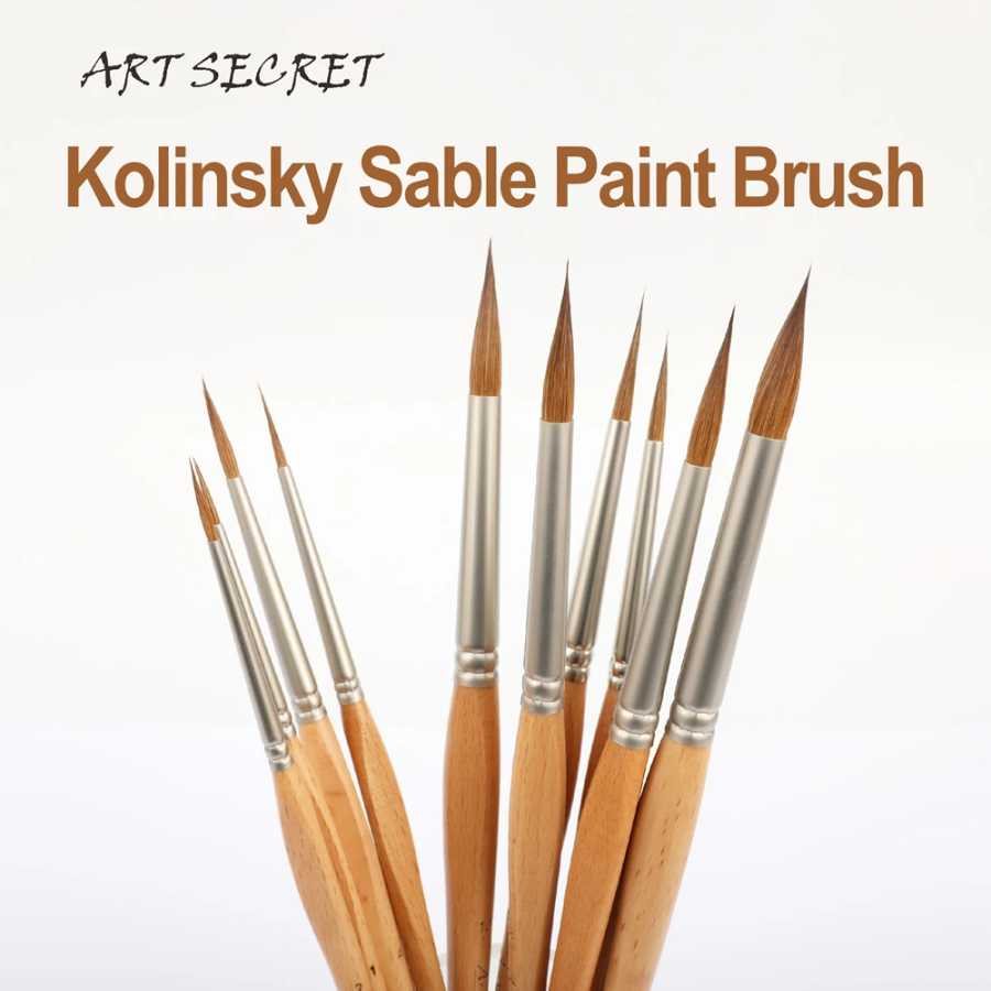 Кисть для рисования ArtSecret Kolinsky Sable, профессиональная кисть для тонких деталей, для акварели, акрила, гуаши, аксессуар для художников Товары для живописи