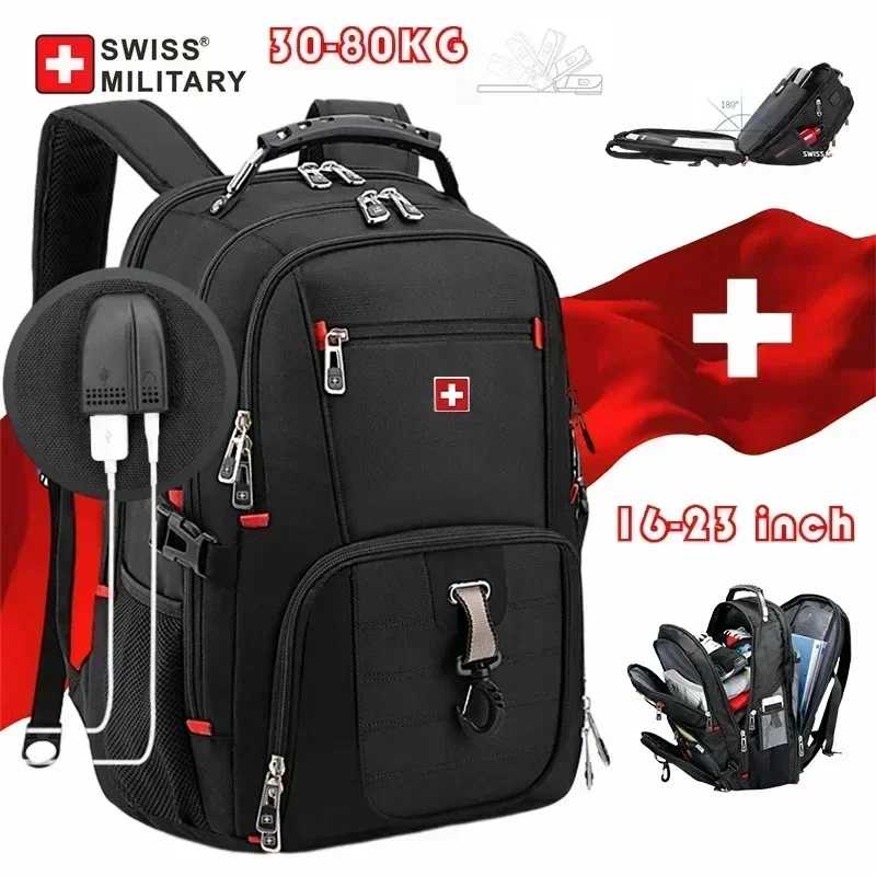 Рюкзак для ноутбука SWISS 17' с водонепроницаемым USB-портом для зарядки, многофункциональный рюкзак в швейцарском стиле, школьная сумка, сумка для походов и путешествий Рюкзак