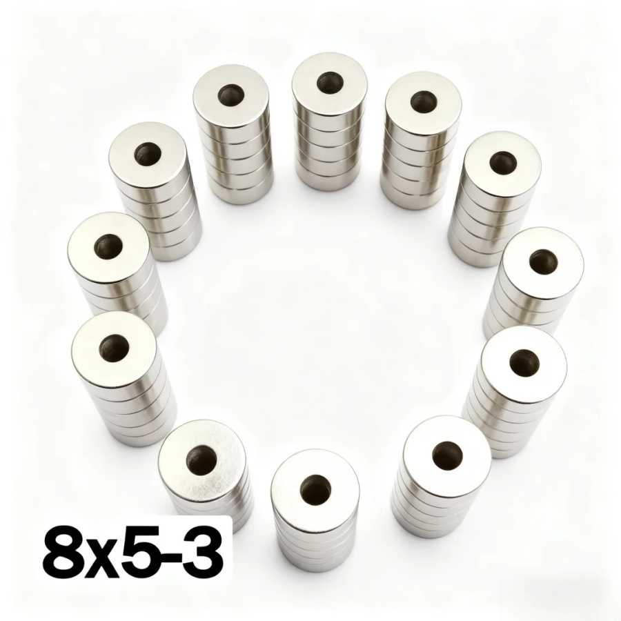 8x5-3 мм супер сильный магнит N35 круглый с отверстиями магнитный неодимовый магнит NdFeB мощный диск Imanes магниты на холодильник Крепеж и скобяные изделия