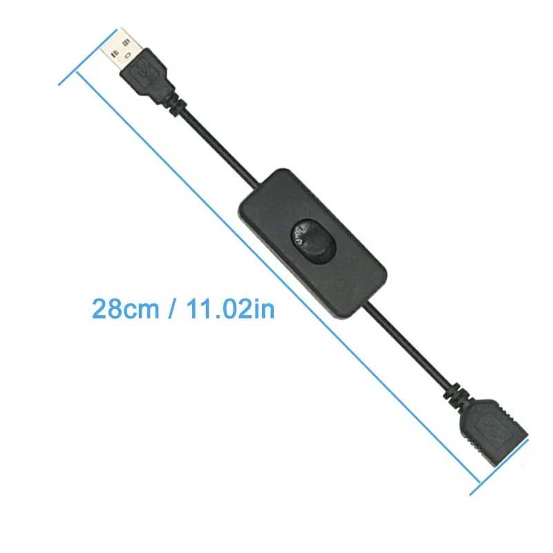 Фотография №5 товара Новый USB-кабель длиной 28 см с переключателем ВКЛ./ВЫКЛ., удлинитель для