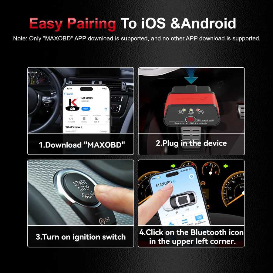 Фотография №5 товара Автосканер KONNWEI KW903 ELM327 v1.5 Bluetooth 5.0 OBD2 для Android/iOS,