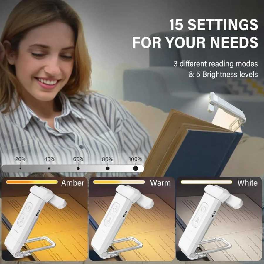 Фотография №1 товара Светильник для чтения, USB-перезаряжаемый книжный светильник для чтения ночью в