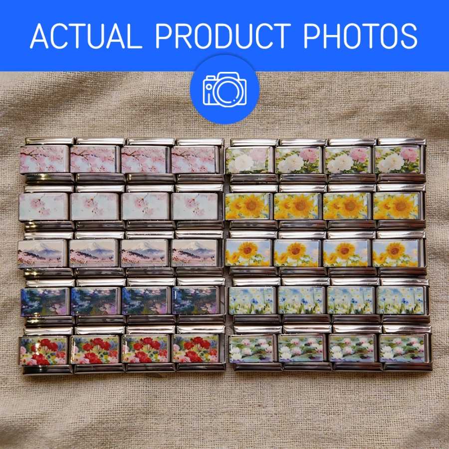 Фотография №3 товара Подвески с цветком, браслет в ассортименте, 9 мм, модульные подвески,