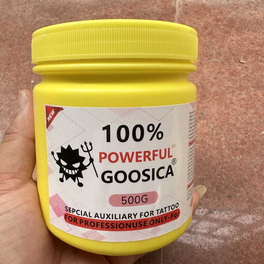100% POWERFUL GOOSICA крем для татуировки для перманентного макияжа, микроблейдинга, пирсинга, красоты, подводки для бровей, губ, вспомогательный крем, 500 г Детали инструментов