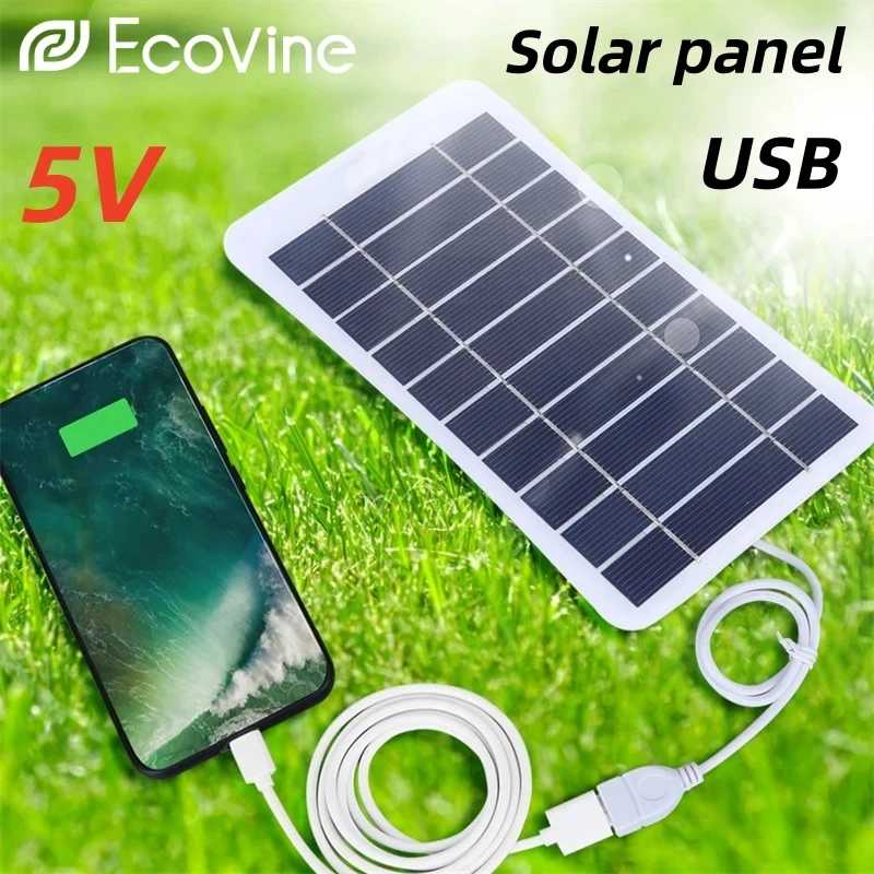 Солнечная панель 5В 2Вт с зарядкой USB Type-C, портативный гибкий комплект, легкая мини-система для телефонов, автомобиля, кемпинга, походов, повербанков, IP65 Электрика