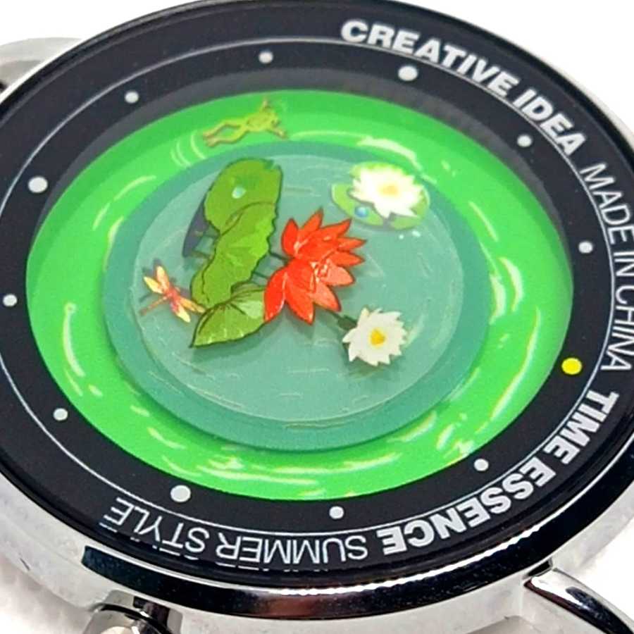 Фотография №4 товара Кварцевые часы, оригинальный дизайн, наручные часы с лягушкой, стрекозой и