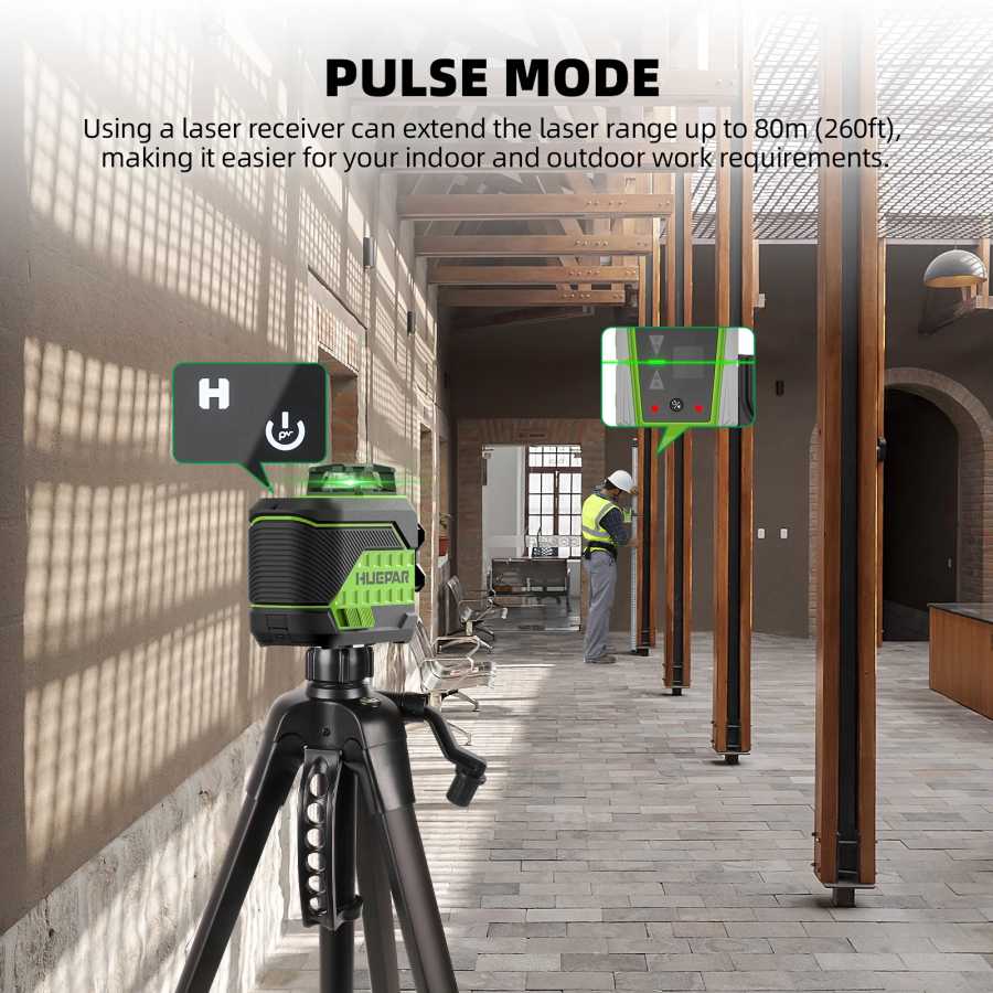 Фотография №4 товара Лазерный уровень Huepar 3D Cross Line 360° ° 12-линейные самовыравнивающиеся