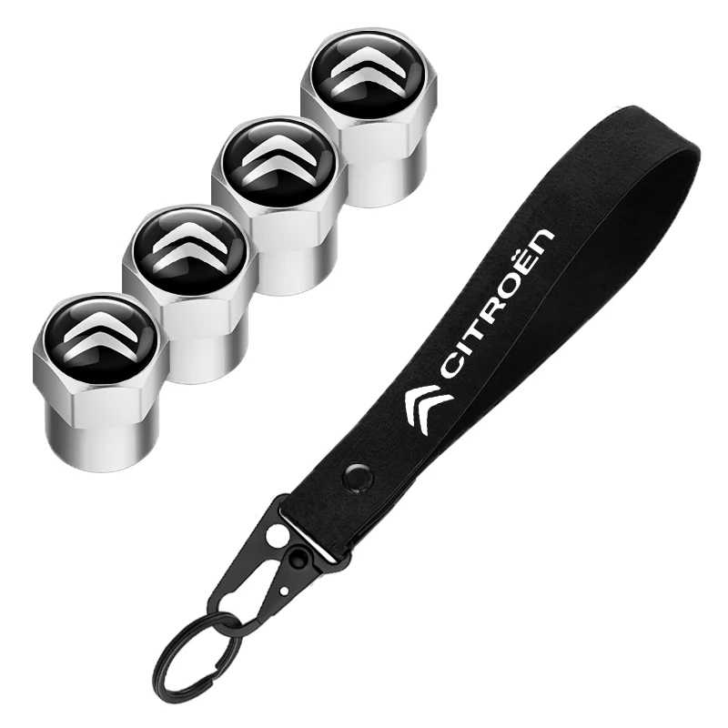 Для Citroen C1 C2 Grand C4 Picasso C4L VTS C-ELYSEE DS алюминиевая металлическая крышка клапана для автомобильных шин, автомобильный значок, нейлоновый брелок, аксессуары Быстроизнашиваемых деталей
