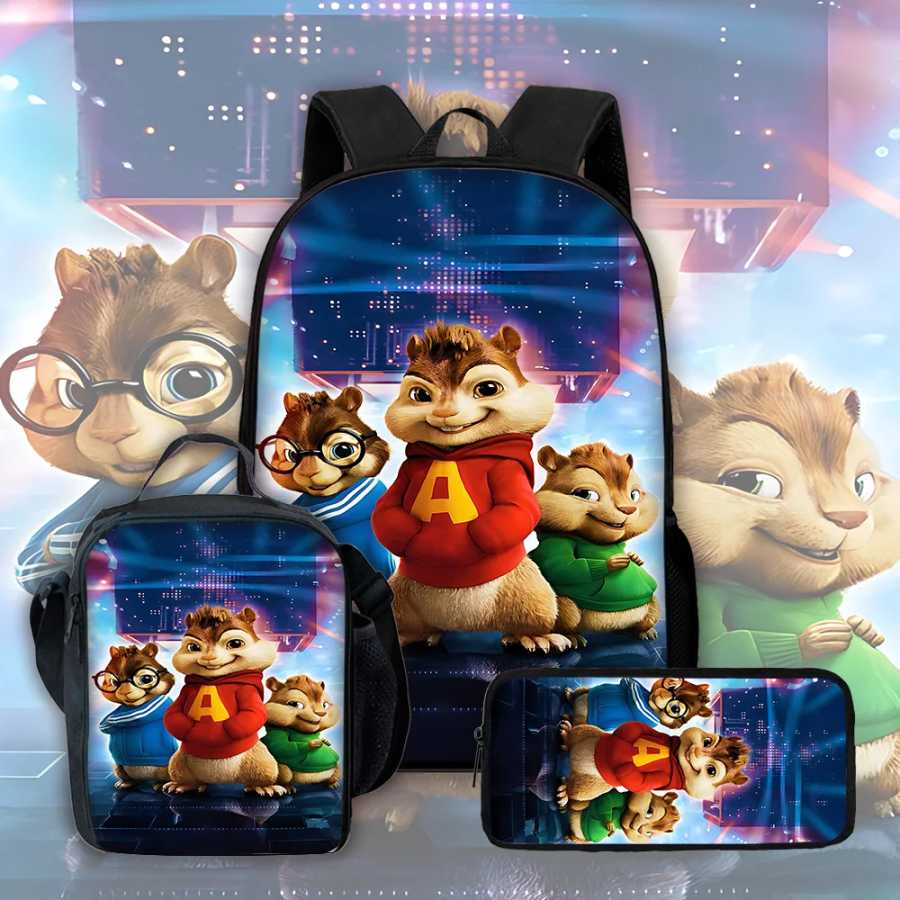 Рюкзак для школы AlvinS and the C-Chipmunks: ChipwreckedS с сумками для обеда и пеналом, школьные ранцы для мальчиков и девочек, лучший подарок Детский Сумки