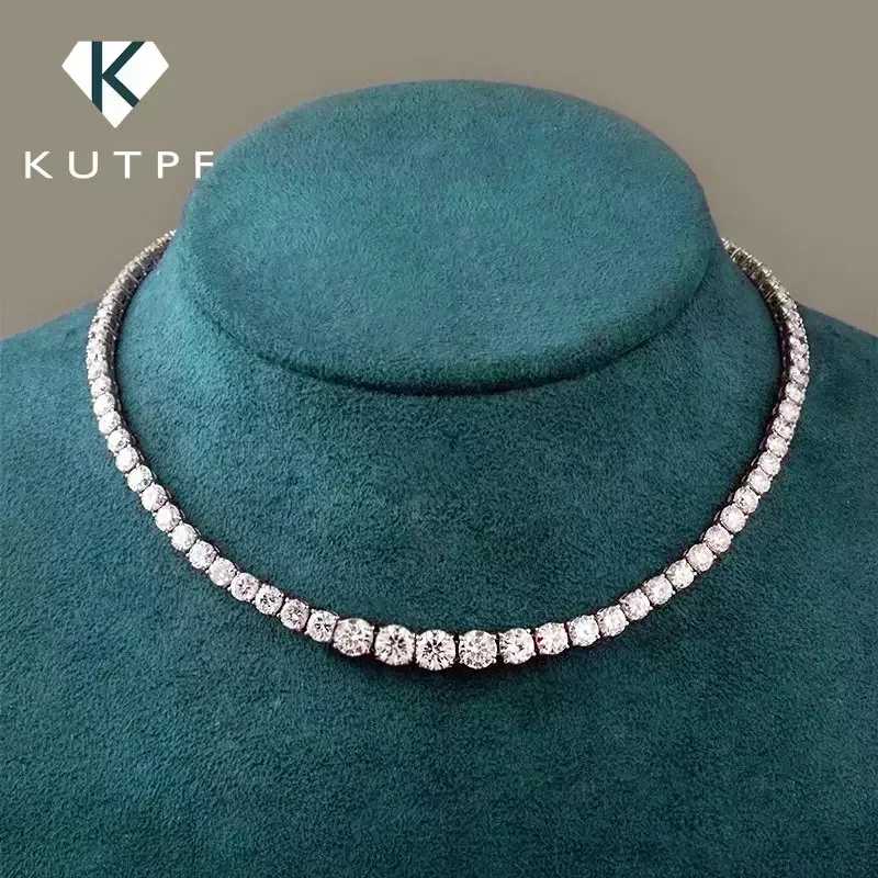 Женское теннисное ожерелье Moissanite 925 Серебро 18K Золото 3&ndash;5 мм Постепенное бриллиантовое ожерелье, сертификат Gra Ювелирные изделия