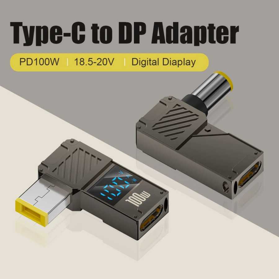 PD100W Type-C to DC Plug Converter USB C to DC Laptop Charging Adapter Power Charger Connector Tip for Lenovo Thinkplus HP DELL Компьютерная периферия
