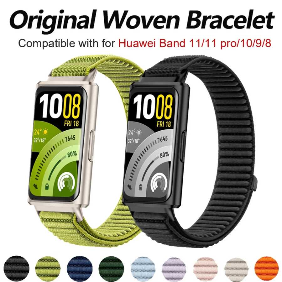 Оригинальный ремешок 1:1 для Huawei Band 11/11 Pro, дышащий спортивный нейлоновый браслет-петля, аксессуар для Huawei Smart Band 8, 9, 10 Аксессуары для часов
