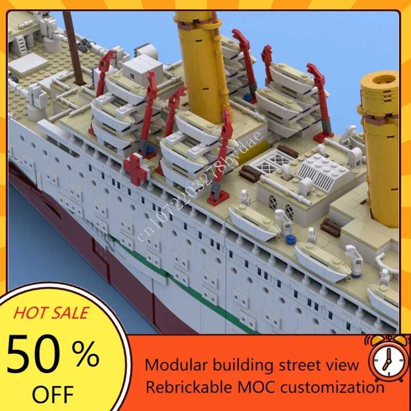Фотография №1 товара 9970 шт. MOC HMHS Britannic Горячие головоломки Модель военного корабля