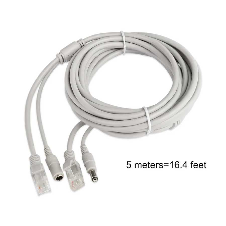 Сетевой шнур RJ45 и DC 12 В для сетевых IP-камер видеонаблюдения, 30 м/20 м/15 м/10 м/5 м Доступ к автоматизации здания