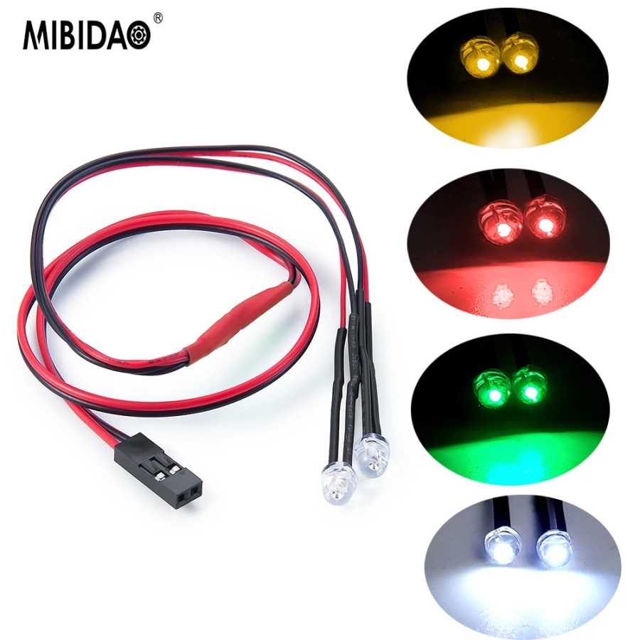 MIBIDAO RC автомобильные светодиодные фонари, красный/белый/желтый/зеленый декоративный светильник, фара для 1/10 RC гусеничного автомобиля, осевой SCX10II 90046 Радиоуправляемые игрушки