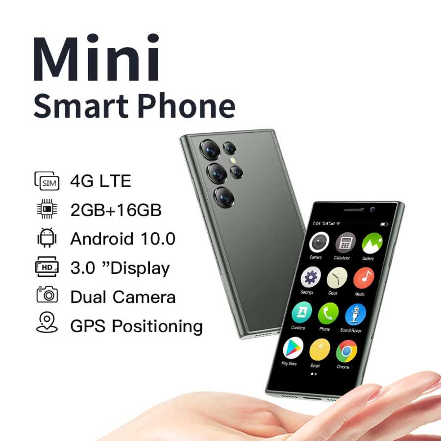 SERVO S24 Mini 3.0 "Экран смартфон 4G Сетевой Android 10.0 Двойной SIM - режим ожидания Лицо разблокирует маленький смартфон Google Play Большой аккумулятор Мобильные телефоны