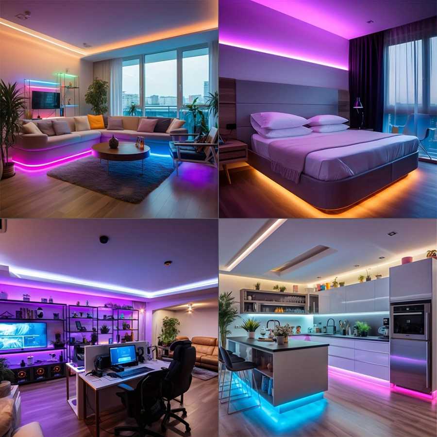 Фотография №5 товара Светодиодные фонари для синхронизации музыки в комнате RGB Светодиодные ленты