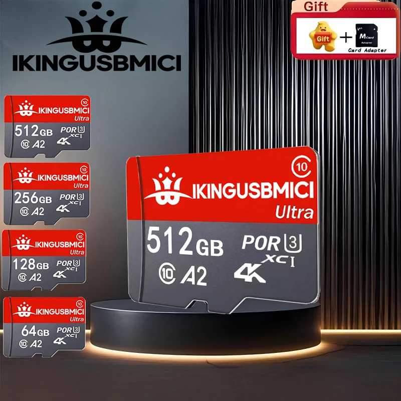 Карты памяти TF/SD/Micro TF SD 256 ГБ, 64 ГБ, 128 ГБ, V10, высокоскоростные, ударопрочные, Ultra HD для видеорегистраторов и дронов Хранение данных