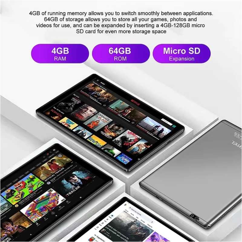 Фотография №5 товара Планшет Q3 10.1 дюйма на Android 12, восьмиядерный процессор UNISOC