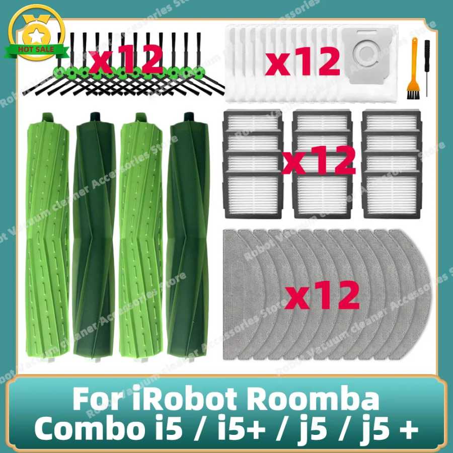 Совместимость с iRobot Roomba Combo i5/i5+/j5/j5 + робот-пылесос, основная боковая щетка, аксессуары для фильтров Hepa, запчасти Запчасти для бытовой техники