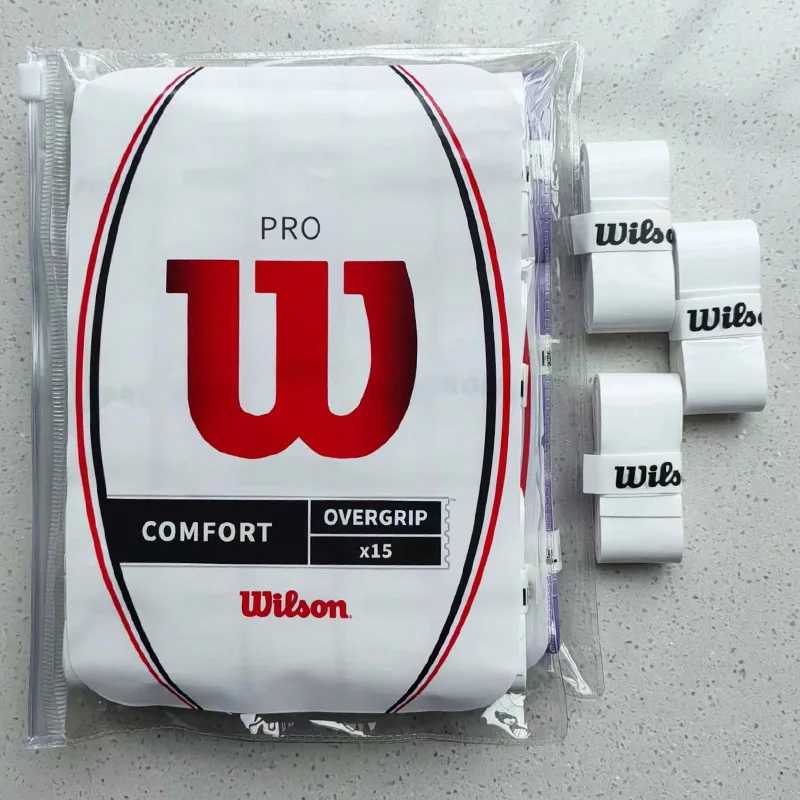 Теннисная обмотка для ракеток Wilson: противоскользящая лента для падела, одинарная обмотка, для тренировок на открытом воздухе, сменная, впитывающая пот, аксессуары для бадминтона Спортивные ракетки