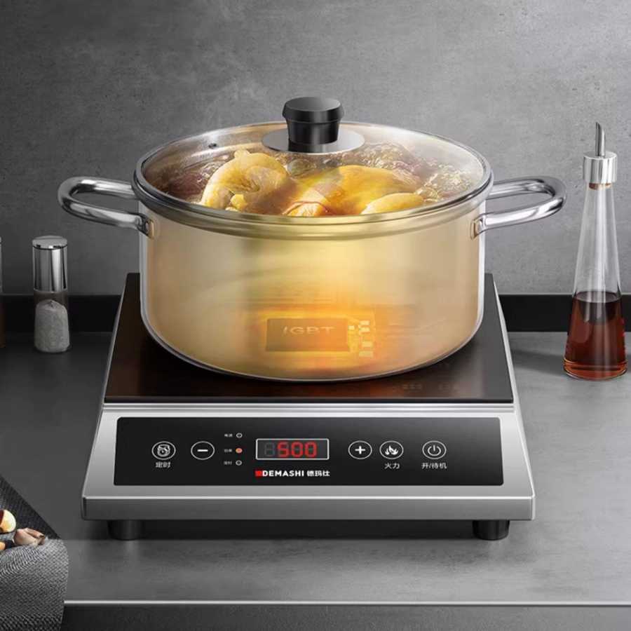 Мощная коммерческая индукционная плита для кухни, 3500 Вт, плоская электрическая плита для приготовления супов, электромагнитная. Крупная бытовая техника
