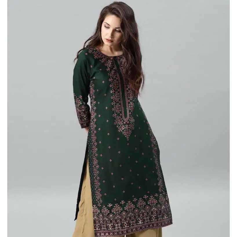 Фотография №3 товара Women Kurt Casual Dress Long Sleeve Straight Casual Ethnic Flower