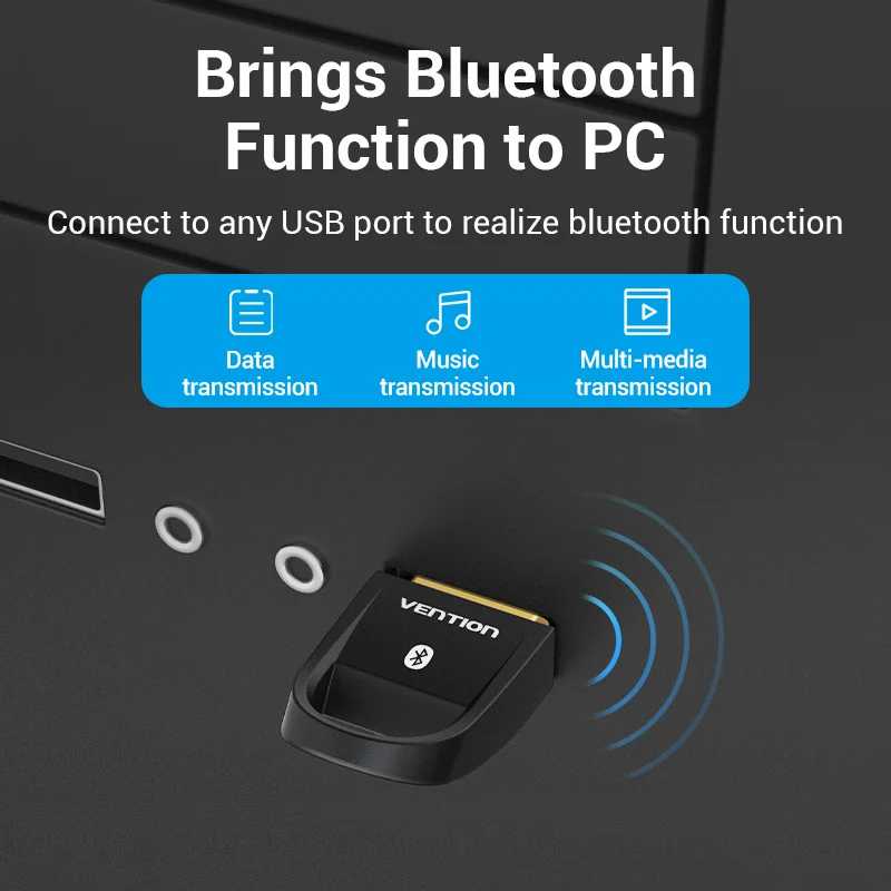 Фотография №2 товара Беспроводной адаптер Vention USB Bluetooth 5.0 для ПК Windows 7/8/8.1/10/11