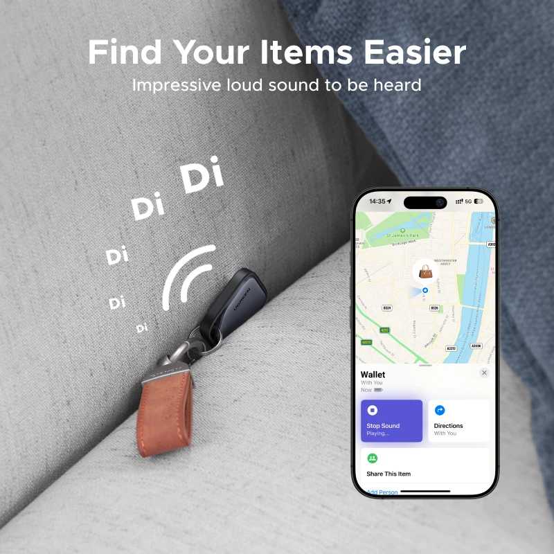 Фотография №3 товара UGREEN Умный Bluetooth-трекер, поиск ключей, локатор предметов SmartTag с аккумулятором
