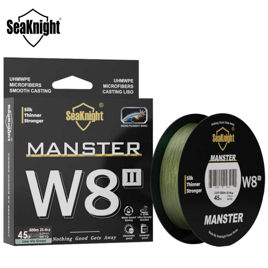SeaKnight NEW MONSTER/MANSTER W8 II 150 м 300 м 500 м 8 нитей плетеная леска 15-100 фунтов гладкая мультифиламентная полиэтиленовая леска Для рыбалки