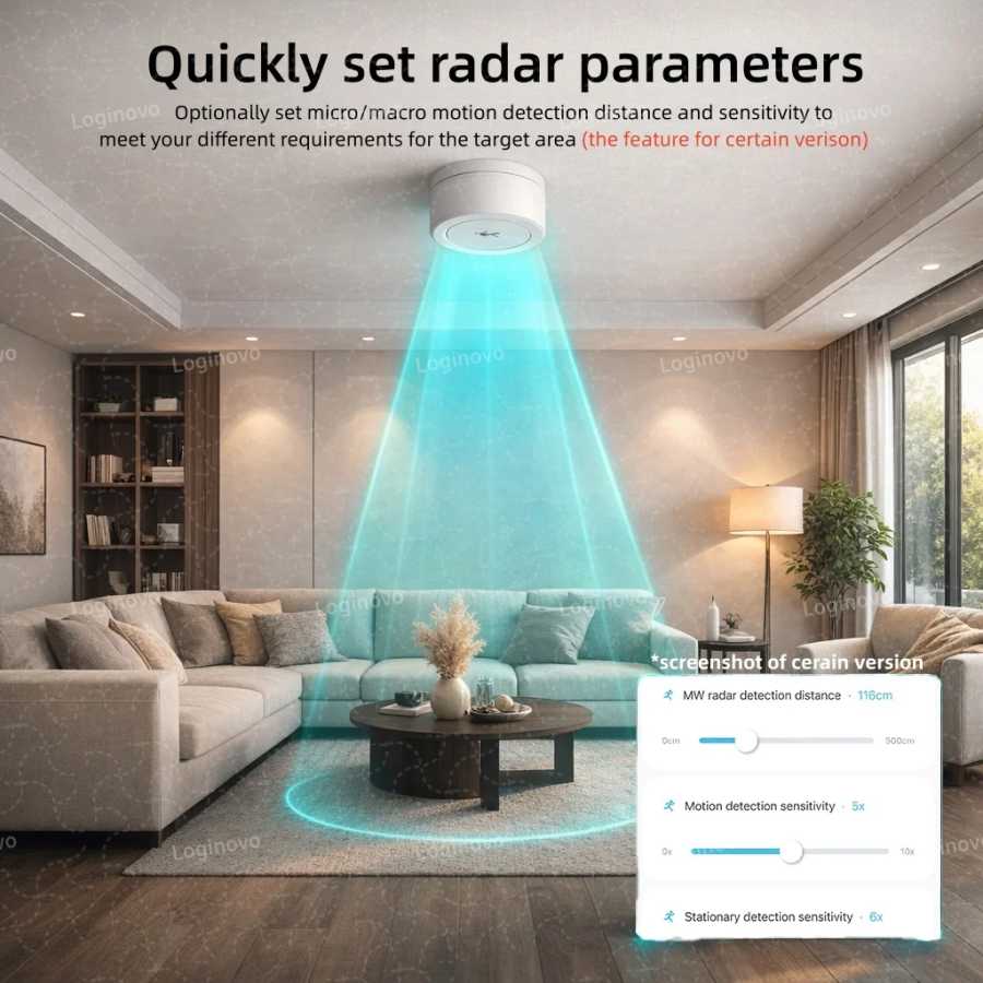 Фотография №3 товара Датчик присутствия человека ZigBee 24G MmWave Radar, мини-PIR-детектор для Tuya
