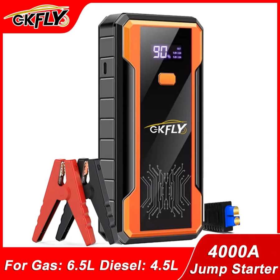 GKFLY Новый 4000A автомобильный стартер портативный Power Bank 12 В пусковое устройство аварийный автомобильный аккумулятор для газовых дизельных автомобилей Автоэлектроника