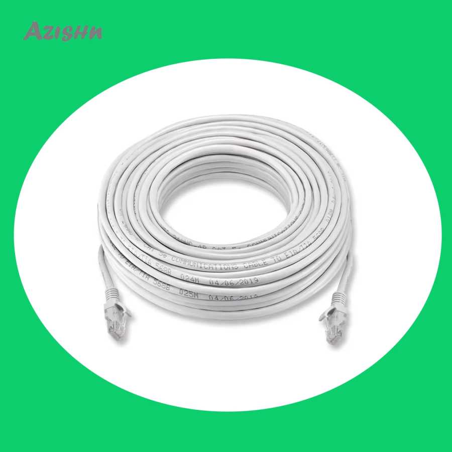 AZISHN 10M 20M 30M 50M cat5 Сетевой кабель Ethernet RJ45 Patch Открытый водонепроницаемый сетевой кабель Провода для системы IP-камеры видеонаблюдения POE Доступ к автоматизации здания
