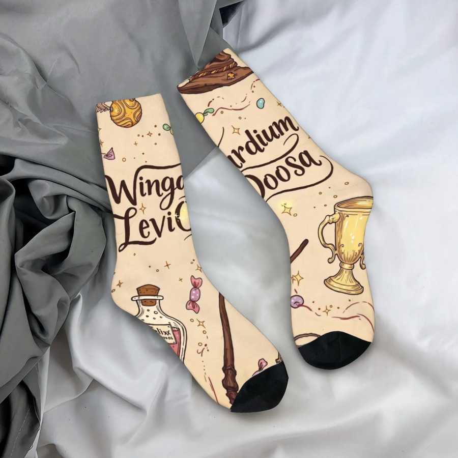 Чулки H-Harry P-Potter, дизайнерские корейские носки, зимние нескользящие носки, мужские велосипедные мягкие носки Мужские носки