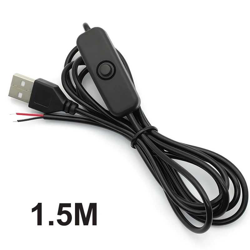 Фотография №2 товара Кабель-удлинитель USB для светодиодной ленты 1,5 м, 2-контактный, с выключателем,