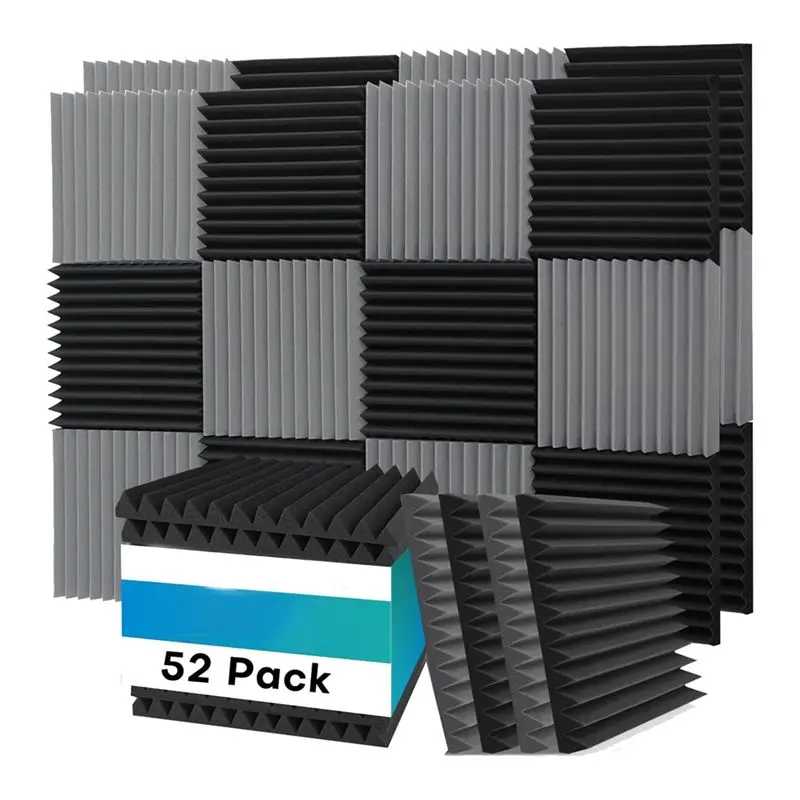 Акустические панели из звукопоглощающей пены BHBD-52, 1x12x12 дюймов, для стен, звукоизоляционные панели. Функциональный материал