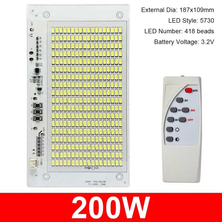 1 шт. 25/40/60/100/250 Вт светодиодная солнечная панель SMD5730, высокояркий источник света с пультом дистанционного управления, белый свет Аксессуары для освещения