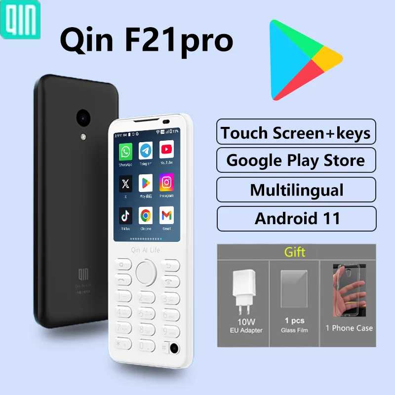 Qin F21 Pro Поддержка Google RAM3 ГБ/4 ГБ Rom 32 ГБ/64 ГБ Сенсорный экран 2,8 дюйма Android11 MTK6761 Мобильные телефоны