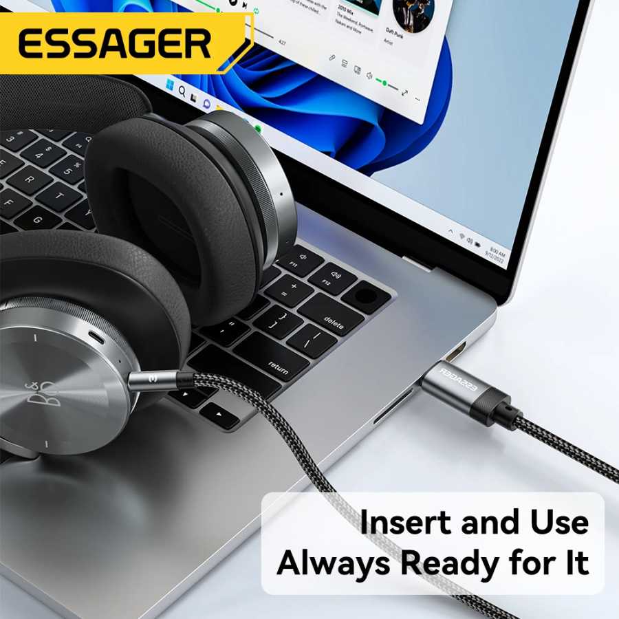 Фотография №3 товара Essager USB C to 3,5 мм Aux Jack адаптер динамик