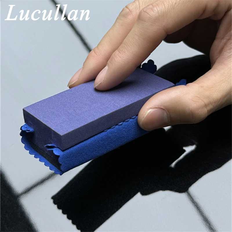 Аппликатор керамического покрытия Lucullan Purple с темно-синей замшевой одеждой, идеальный комплект для автомобильного керамического покрытия Мытье и уход за машиной