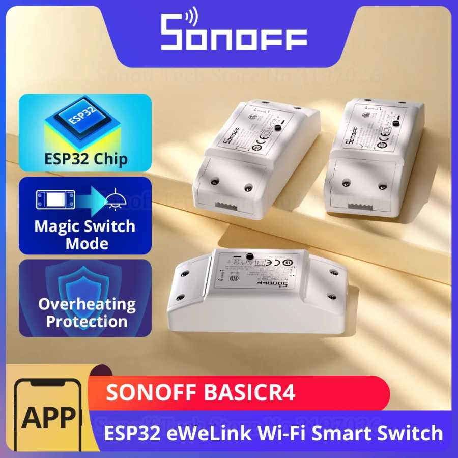 1-10 шт. SONOFF BASICR4 Wi-Fi умный переключатель ESP32 режим Magic Switch надежный безопасный пульт дистанционного управления eWeLink с S-MATE2 Alexa Google Умная электроника