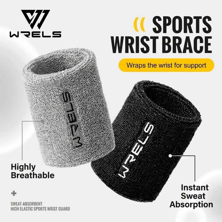 Спортивный напульсник WRELS: впитывающий пот, из плотной махровой ткани, для фитнеса, баскетбола, тенниса, йоги, тяжелой атлетики, бега Фитнес и тренажёры