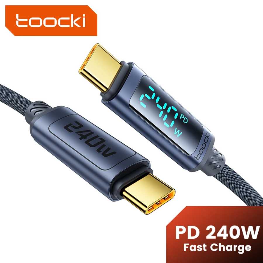 Toocki 240 Вт Тип C к Типу C Кабель PD3.1 Цифровой дисплей 100 Вт Кабель USB C для быстрой зарядки для Macbook iPhone 16 15 Samsung Xiaomi Аксессуары для мобильных телефонов