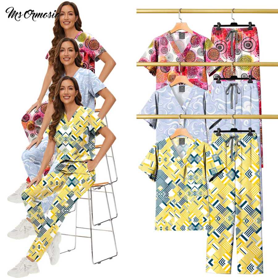 Unisex Doctor Dentist Workwear Medical Surgical Uniforms Nursing Clothes Beauty Costume Nurse Vet Scrubs Set Clinical Tops Pants Рабочая одежда и униформа