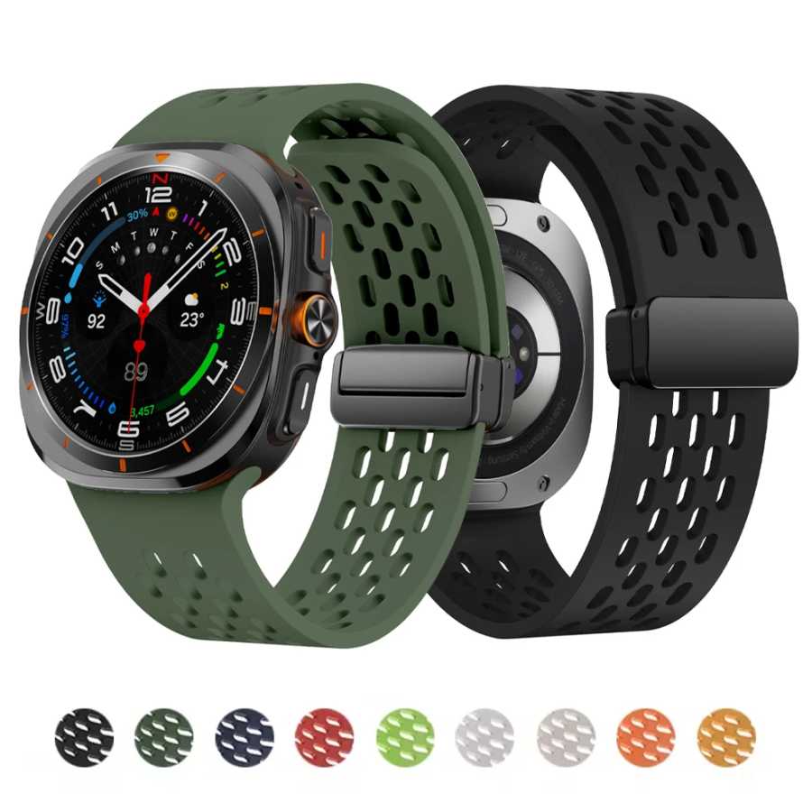 Ремешок для Samsung Galaxy Watch Ultra 47 мм, аксессуары, дышащий силиконовый магнитный браслет, ремешок для Galaxy Watch Ultra 2025 Аксессуары для часов