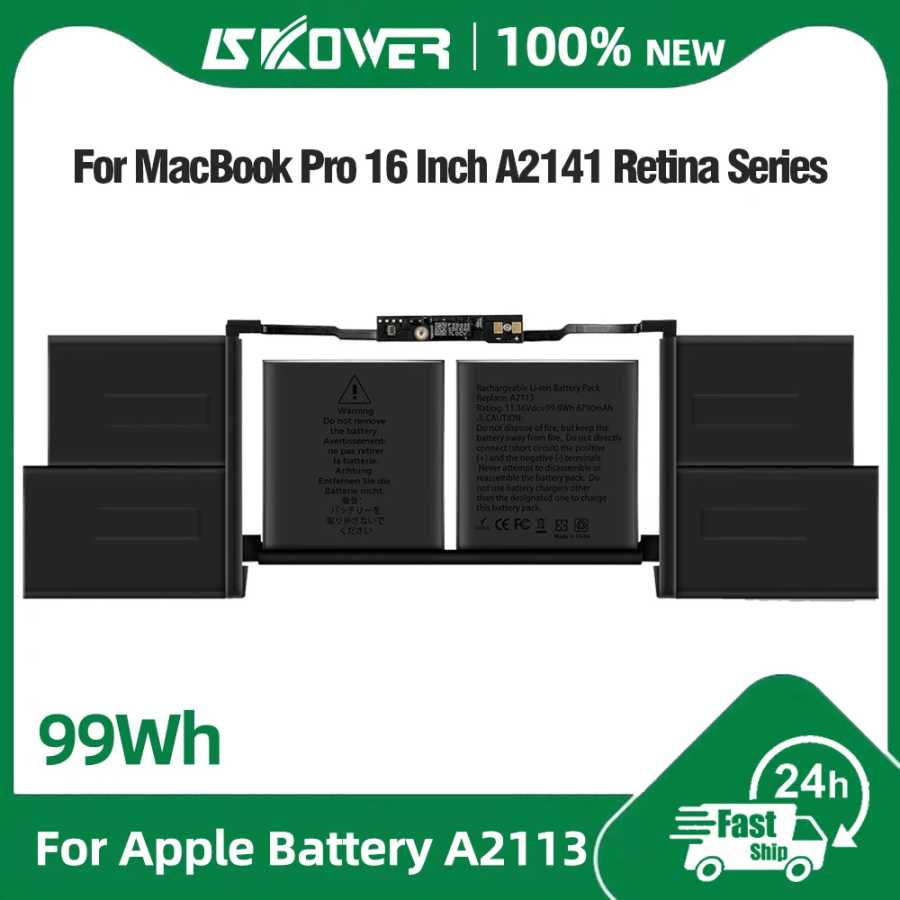 Аккумулятор для ноутбука Apple MacBook Pro 16 дюймов A2141 Retina 2019-2020, 8790 мАч, A2113, EMC 3347, MVVL2, MVVM2, MVVJ2, MVVK2 Аксессуары для ноутбуков