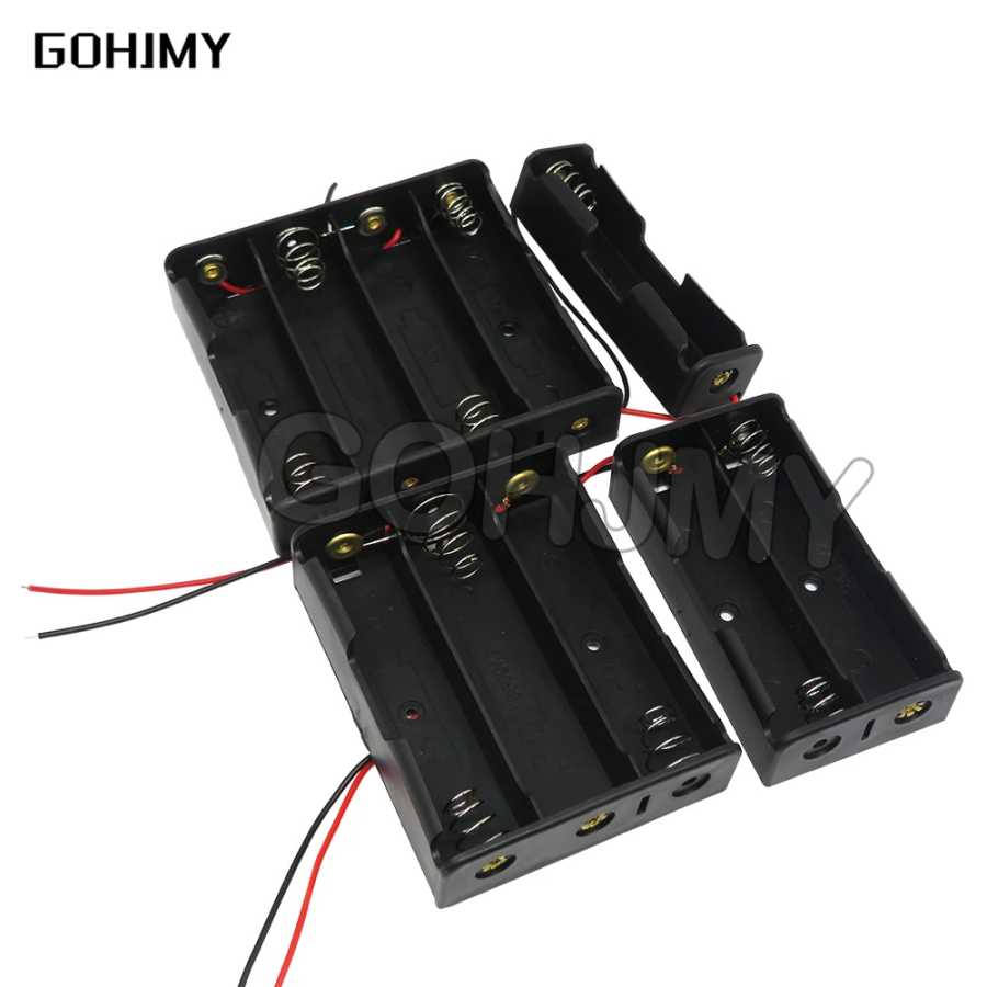 18650 Батарейный ящик DIY Пластиковый футляр для хранения 1 2 3 4 AA 18650 Чехлы для аккумуляторов Держатель для аккумуляторов Контейнер 1X 2X 3X 4X с проводом Электронные аксессуары и принадлежности