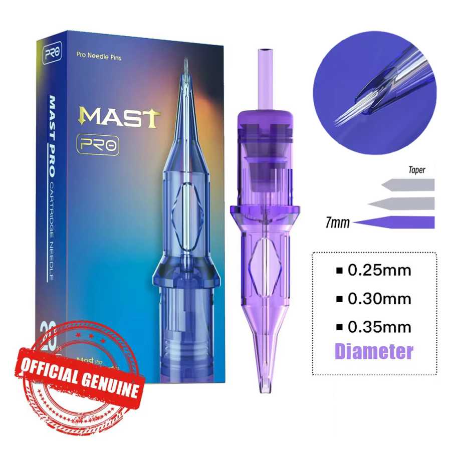 MAST Pro Татуажные Картриджные Иглы Круглый Лайнер Конус 7мм Точные и Острые Поток Краски Подходит для Татуировки или Постоянного Макияжа (PMU) Татуировки и боди-арт
